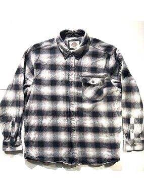 Field & Forest Outfitters Black & Gray Plaid Cotton Button-Up Shirt XXL